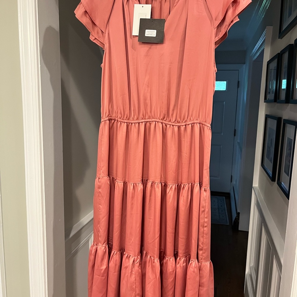 Marc New York Pink Ruffled Midi Sundress